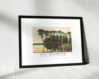 Piet Mondrian - Farmstead along the water screened by nine tall trees 1905