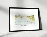 Jan Toorop - View of a Canal with a Sailing Ship (1907)