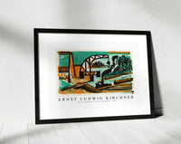 Erns Ludwig Kirchner - River Landscape with Crane and Barges 1927