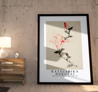 Katsushika Hokusai - Large Pink Blossom on a Stem with Three Additional Buds 1830-1850