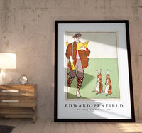 Edward Penfield - Man reading a book with Hares 1895