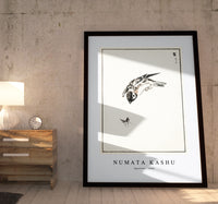 Numata Kashu - Sparrow illustration from Pictorial Monograph of Birds (1885)