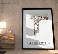 Alphonse Mucha - Large carved and patinated bronze capital 1869-1939