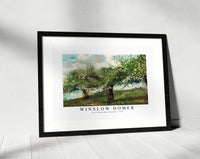 winslow homer - Girl Picking Apple Blossoms-1879