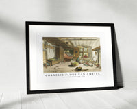 Cornelis ploos van amstel - Interieur met vrouw bij wieg-1760