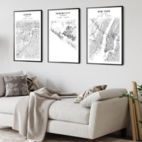 Panama City, Florida Scandinavian Map Print