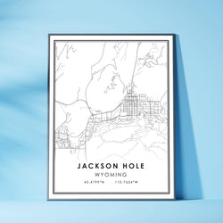 Jackson Hole, Wyoming Modern Map Print