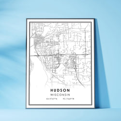 Hudson, Wisconsin Modern Map Print