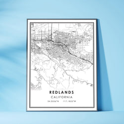Redlands, California Modern Map Print 