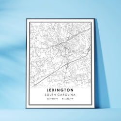 Lexington, South Carolina Modern Map Print 