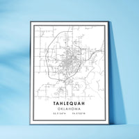 
              Tahlequah, Oklahoma Modern Map Print
            