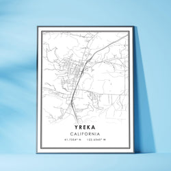 Yreka, California Modern Map Print 