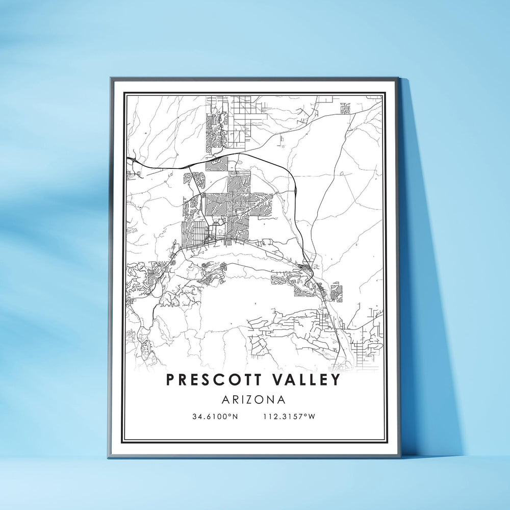 Prescott Valley, Arizona Modern Map Print 
