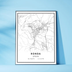Ronda, Spain Modern Style Map Print 