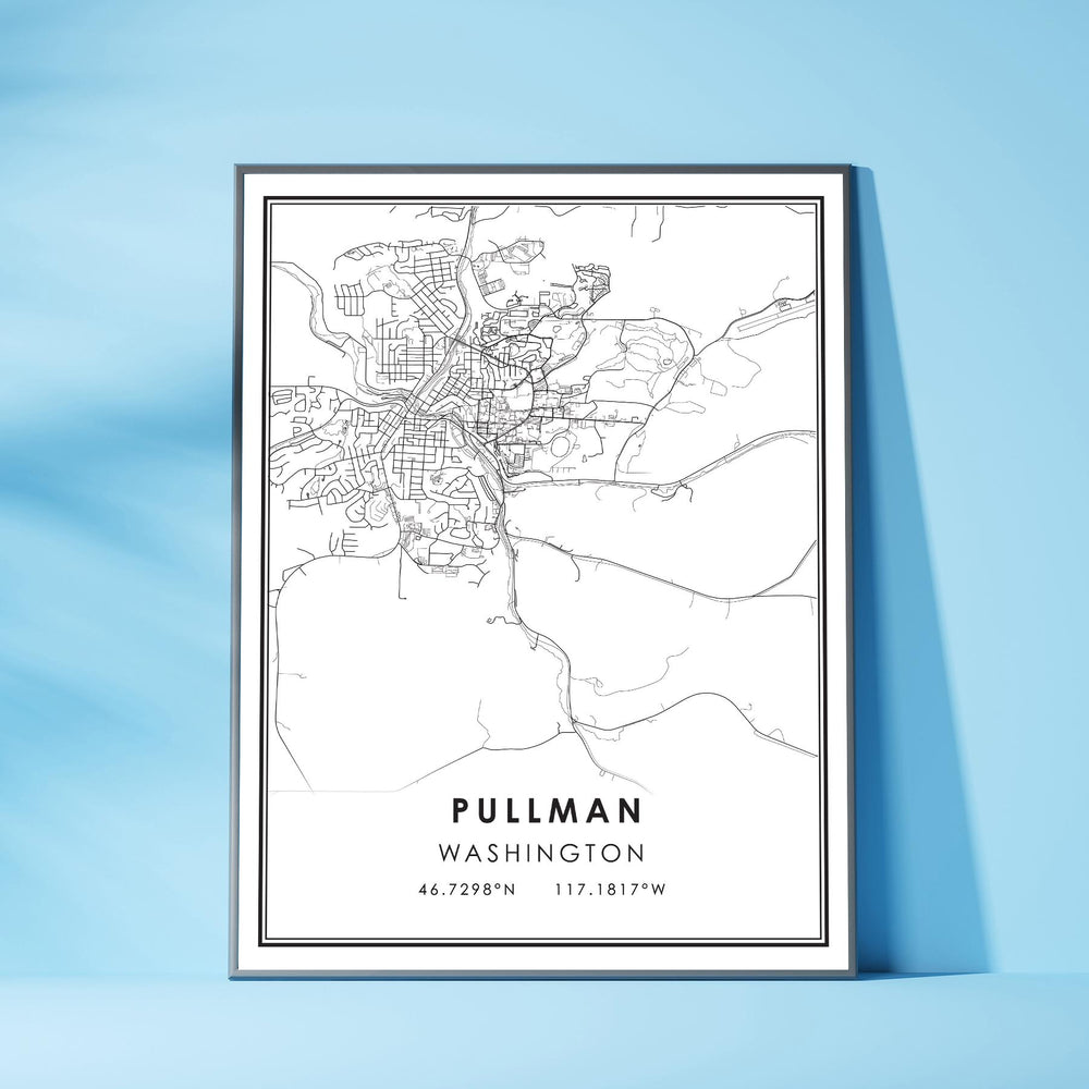 Pullman, Washington Modern Map Print 