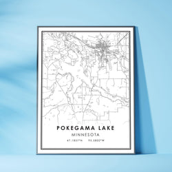Pokegama Lake, Minnesota Modern Map Print 