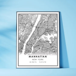 Manhattan, New York Modern Map Print 