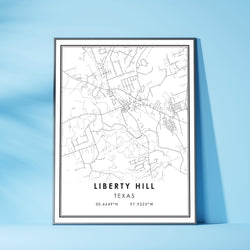 Liberty Hill, Texas Modern Map Print