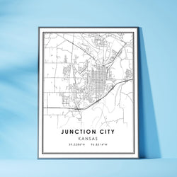 Junction City, Kansas Modern Map Print