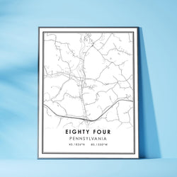 Eighty Four, Pennsylvania Modern Map Print 