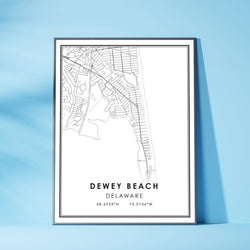 Dewey Beach, Delaware Modern Map Print 