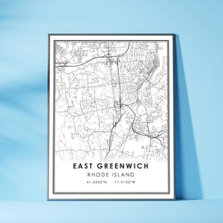  East Greenwich, Rhode Island Modern Map Print 