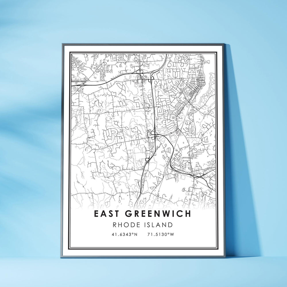  East Greenwich, Rhode Island Modern Map Print 