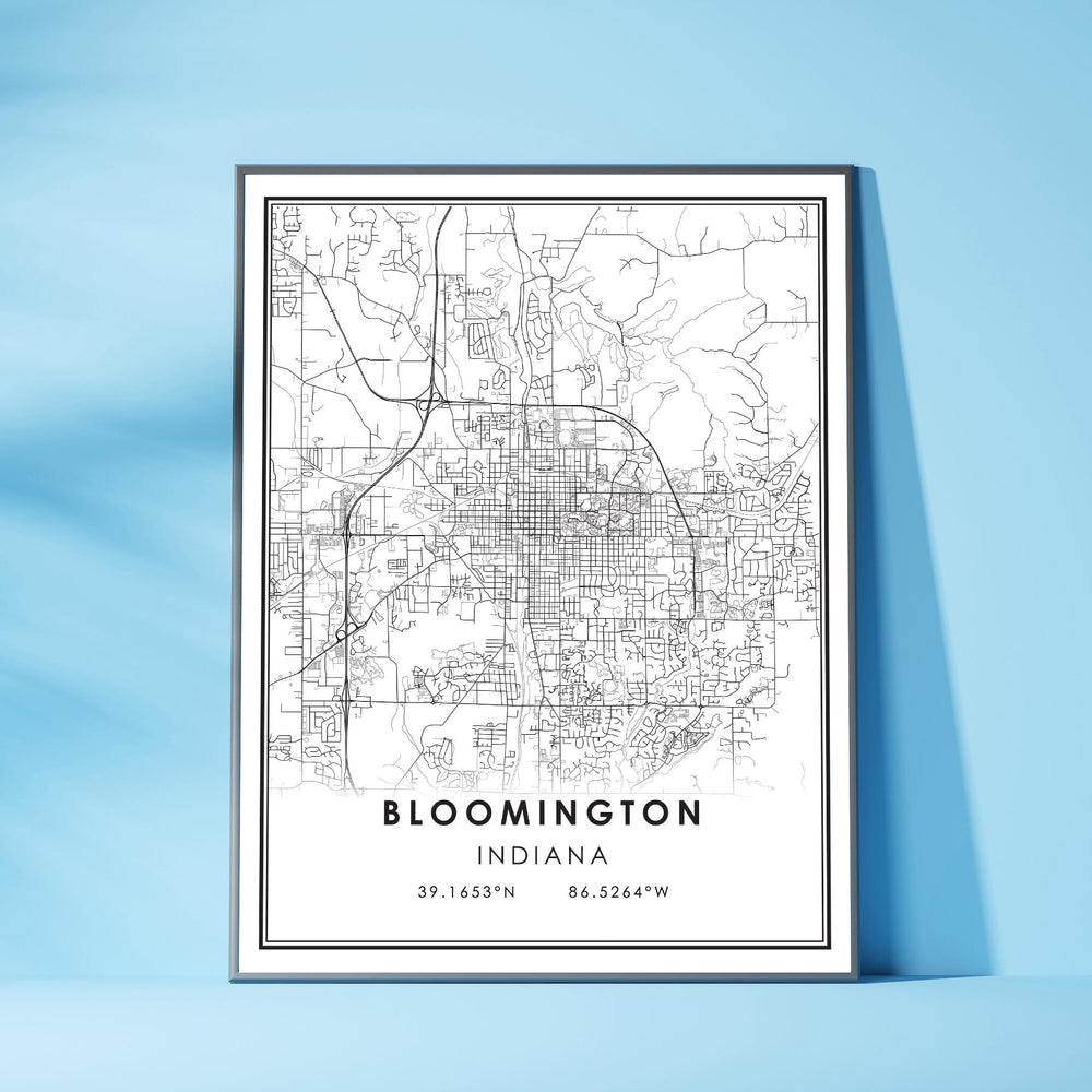 Bloomington, Indiana Modern Map Print 