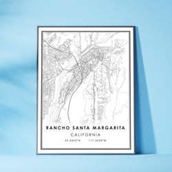 Rancho Santa Margarita, California Modern Map Print 