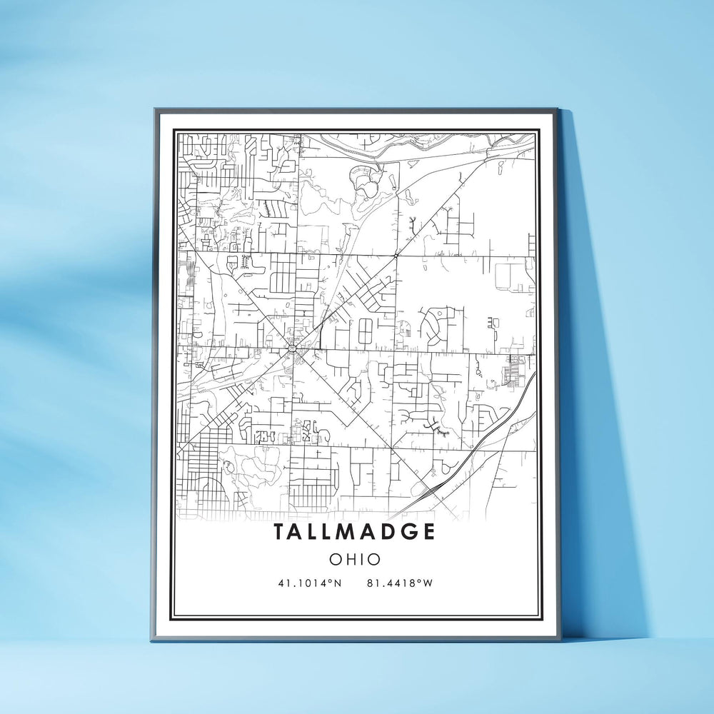 Tallmadge, Ohio Modern Map Print 