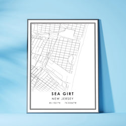Sea Girt, New Jersey Modern Map Print 