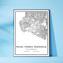 Palos Verdes Peninsula Modern Map Print 