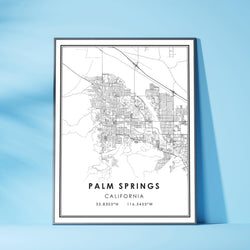 Palm Springs, California Modern Map Print 