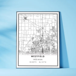 Westfield, Indiana Modern Map Print