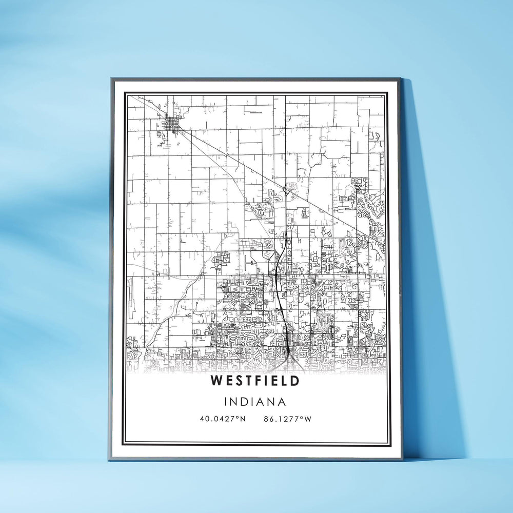 Westfield, Indiana Modern Map Print