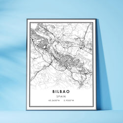 Bilbao, Spain Modern Style Map Print 