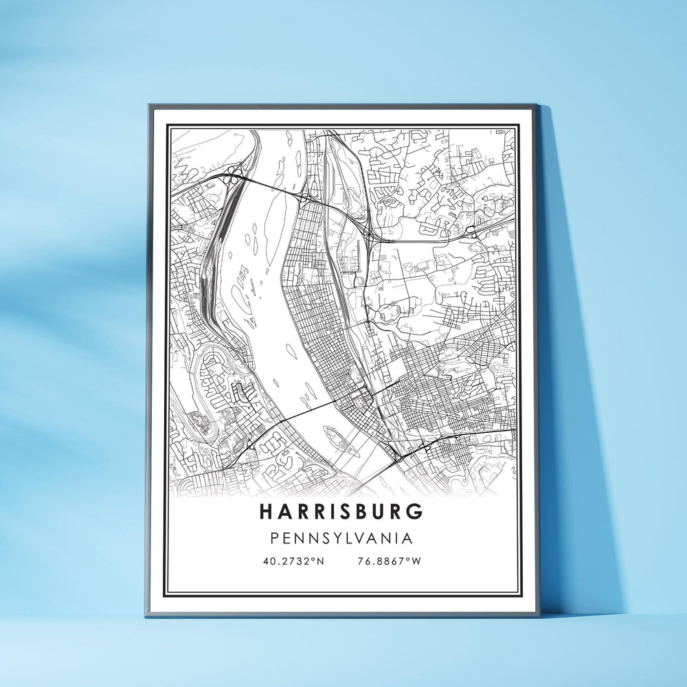 Harrisburg, Pennsylvania Modern Map Print 