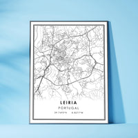 Leiria, Portugal Modern Style Map Print 