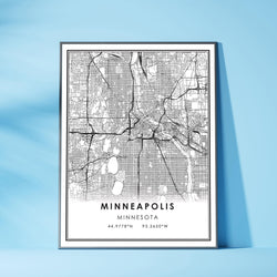 Minneapolis, Minnesota Modern Map Print 