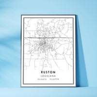 
              Ruston, Louisiana Modern Map Print 
            