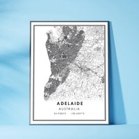 
              Adelaide, Australia Modern Style Map Print
            