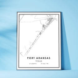 Port Aransas, Texas Modern Map Print 