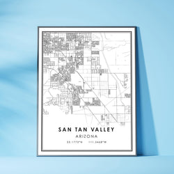 San Tan Valley, Arizona Modern Map Print 