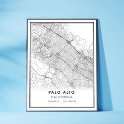Palo Alto, California Modern Map Print 
