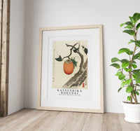 Katsushika Hokusai - Kakivrucht met sprinkhaan 1890-1900