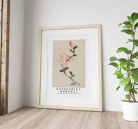 Katsushika Hokusai - Large Pink Blossom on a Stem with Three Additional Buds 1830-1850