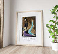 William Blake - Man supporting a supine woman, an aged man with bell, and a woman in a blue dress raising arms 1752-1827