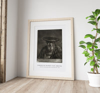 Cornelis ploos van amstel - Portrait of an old man with a flat wide cap-1756