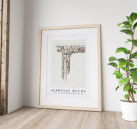 Alphonse Mucha - Large carved and patinated bronze capital 1869-1939