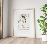 Numata Kashu - Siberian Blue-tail illustration from Pictorial Monograph of Birds (1885)